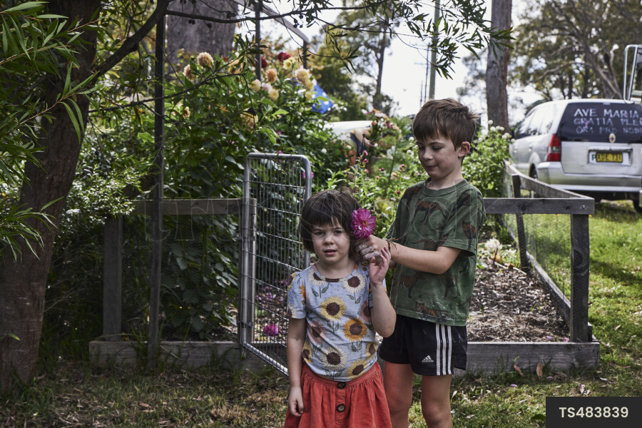 Brother and Sister in the Garden