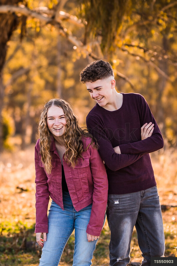 Brother and Sister Outside