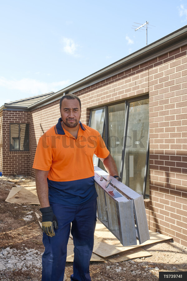 Construction worker at a construction site