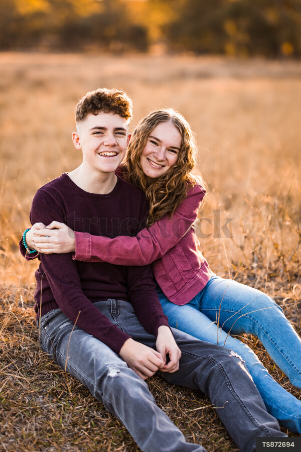 Brother and Sister Outside
